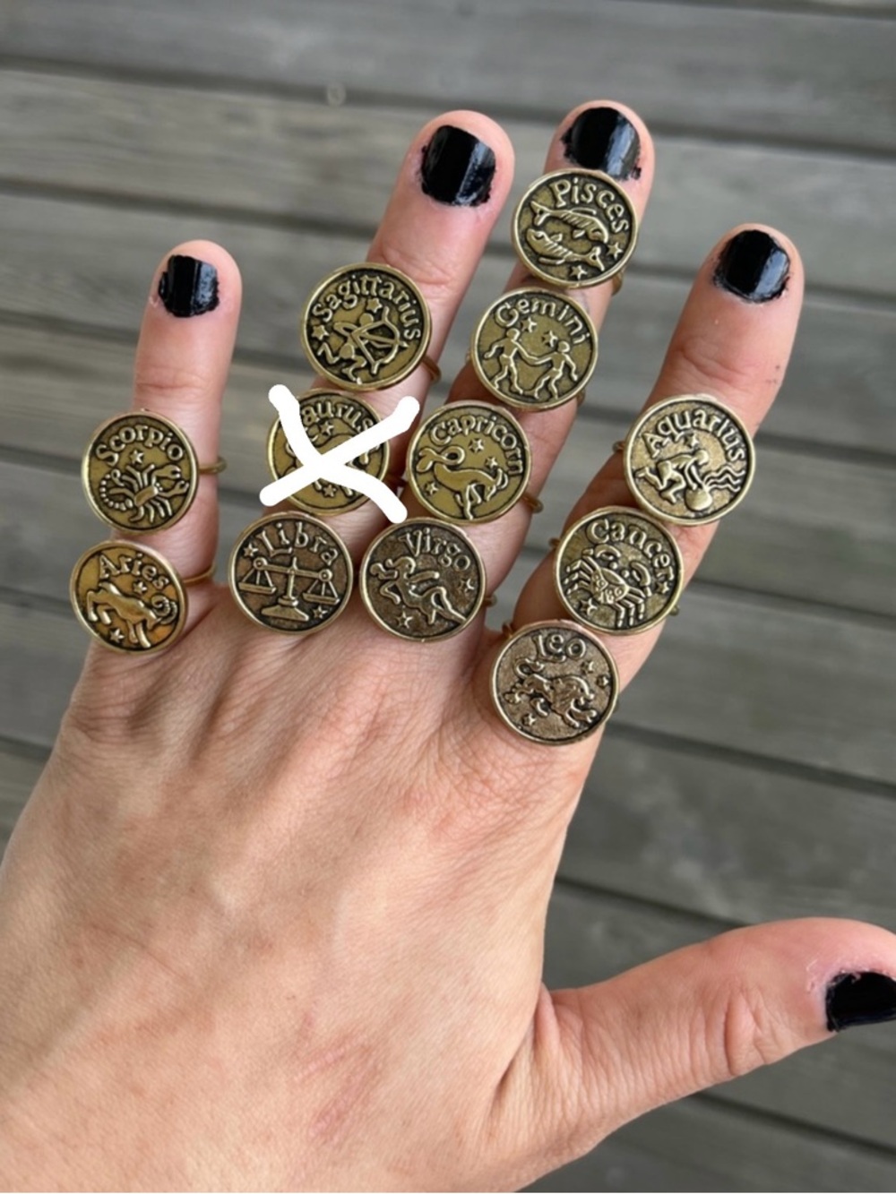 Adjustable Zodiac Coin Statement Rings